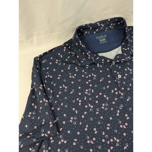 Good Good Shirt Men's XXL Golf Tees Print Blue All Over  Polo Sports Polyester